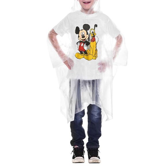 Disney Mickey Mouse Rain Poncho Hooded Water Resistant Pluto Kids Unisex 2-Pack - Picture 4 of 7